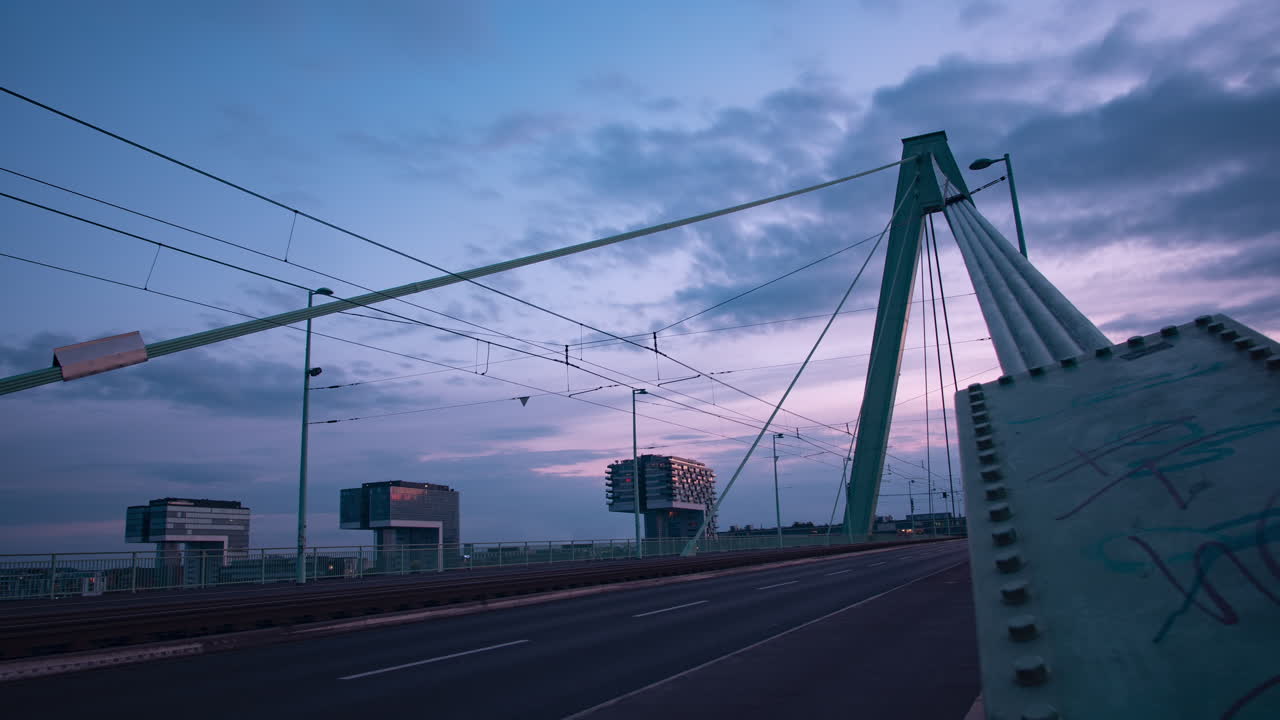 Night View of a Modern Bridge and City Skyline