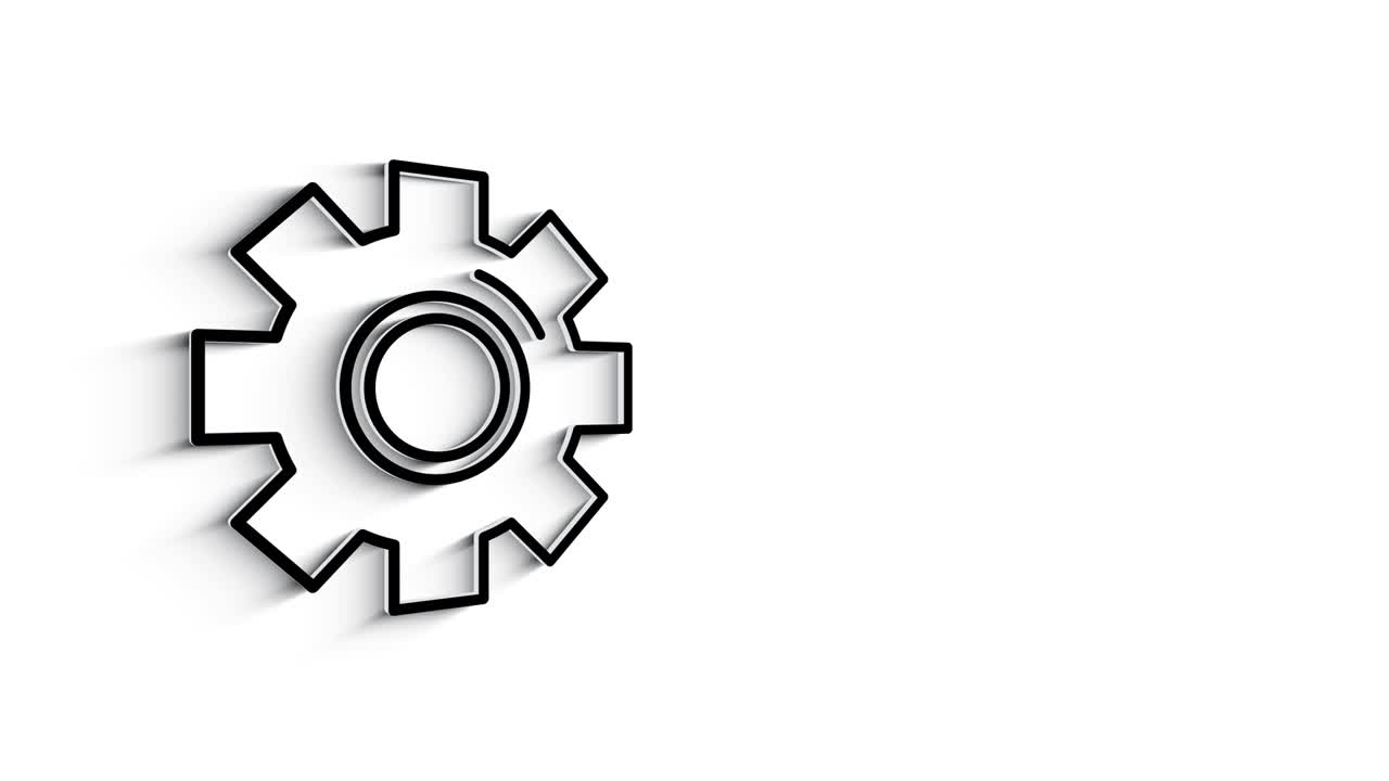 3D Line Icon update Animation on white background. 4k