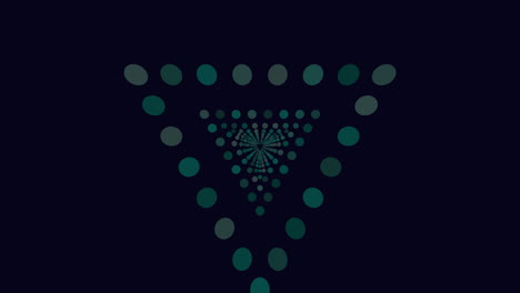 vortex triangle shapes with neon dots on dark gradient