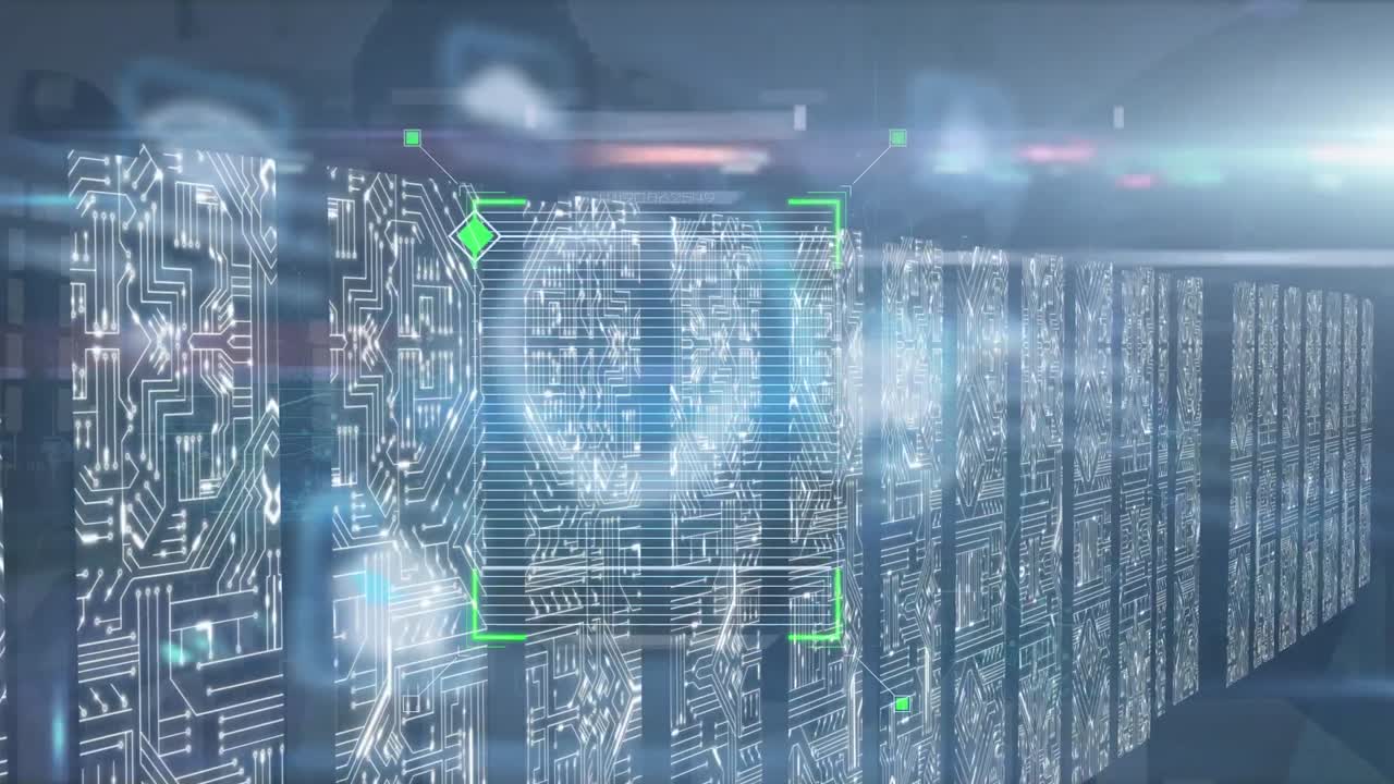 Animation of scanning over columns with computer circuit board