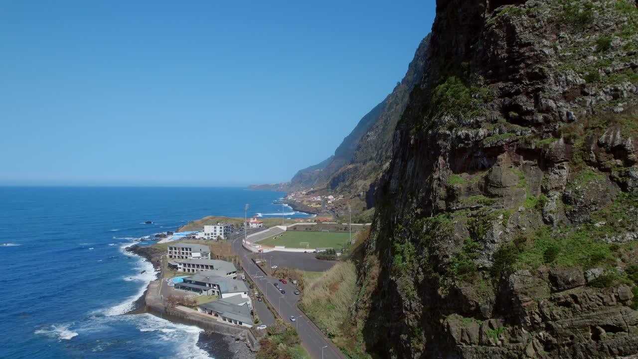 Coastal Town with Cliffs and Ocean View
