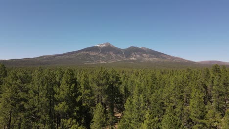 humphreys peak in flagstaff arizona, ascending drone shot