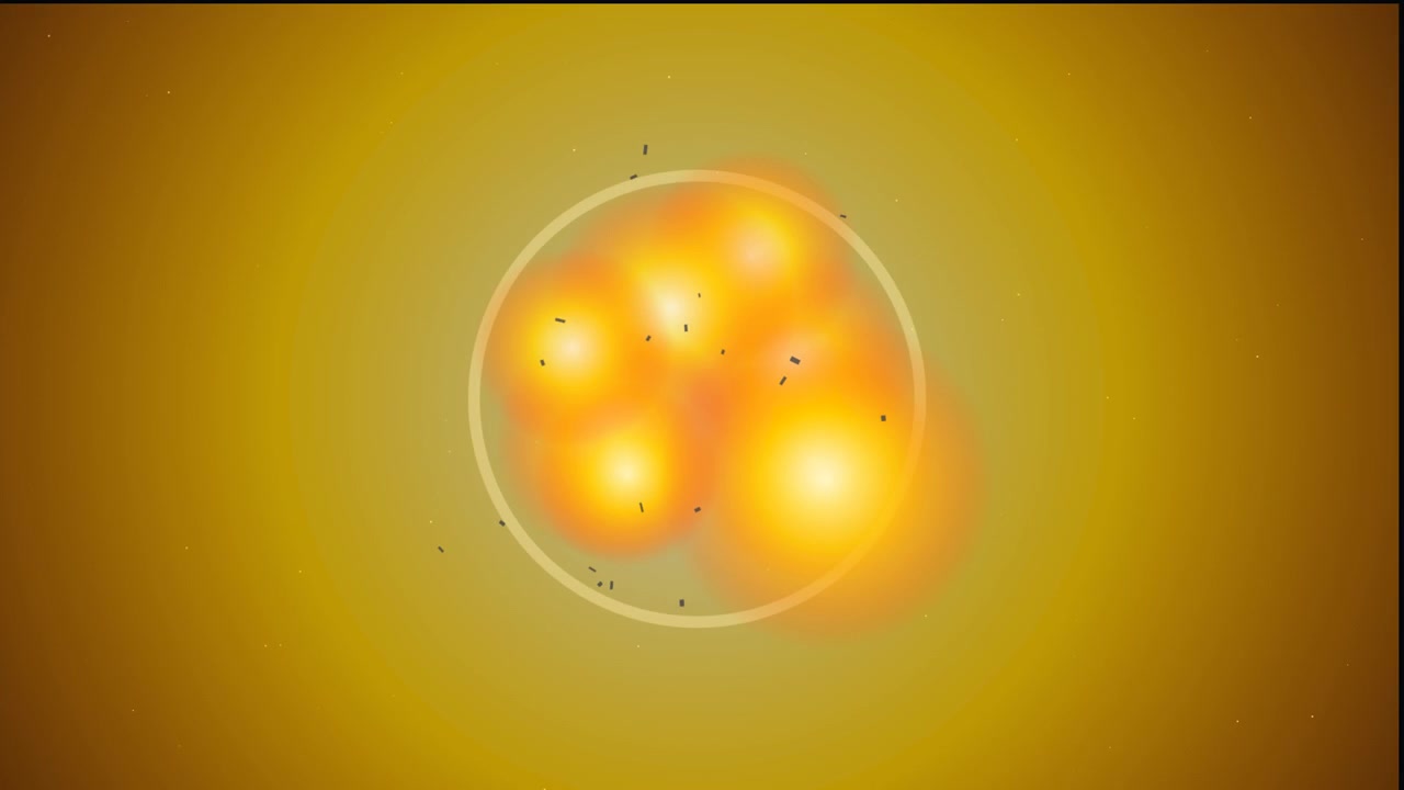 Animation of a Rocket Ship Flying Through Space and Exploding