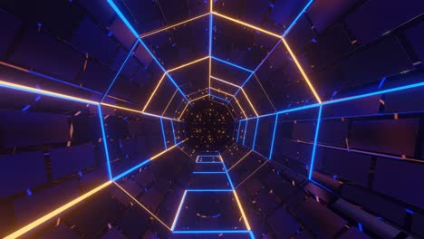 neon glowing geometric tunnel