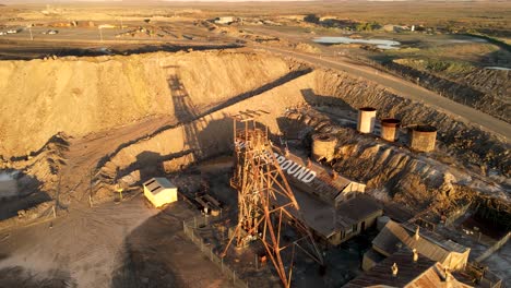 Point-of-interest-drone-shot,-of-abandoned-tourist-mine