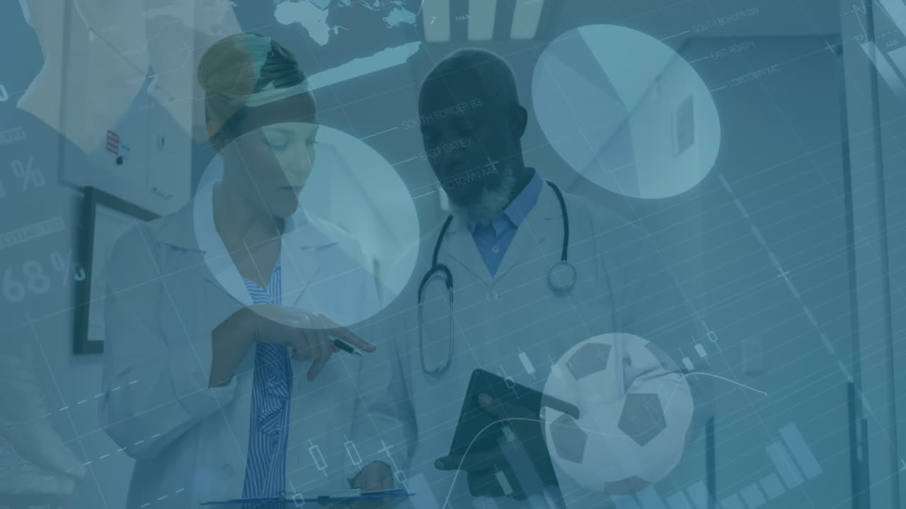 Animation of financial data processing over diverse doctors