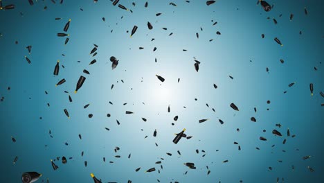 flying wine bottles