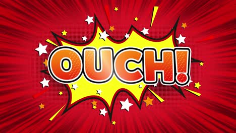 ouch comic book style speech bubble