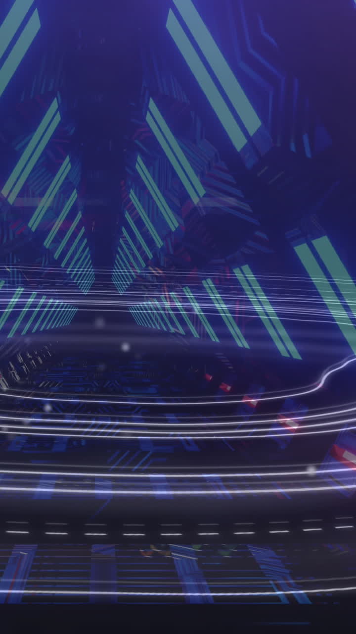 animación de formas a través del túnel digital