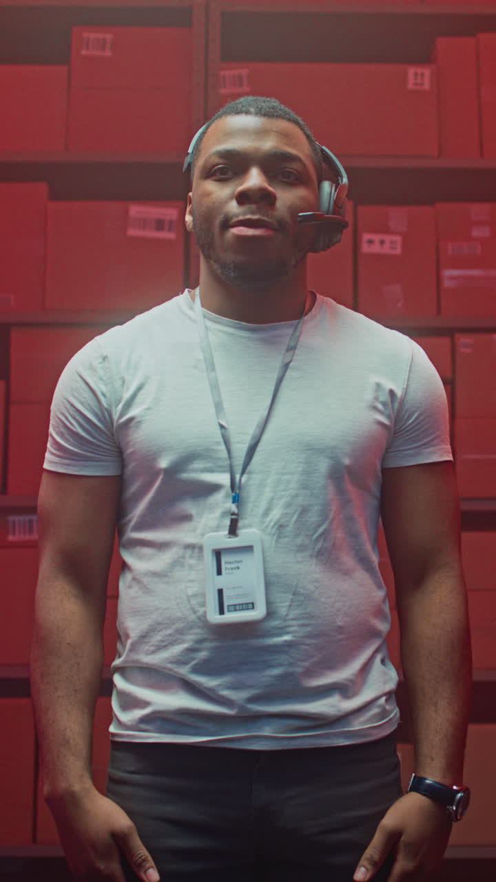 retrato del empleado del almacén