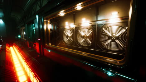 Futuristic-interior-of-Spaceship-corridor-with-light