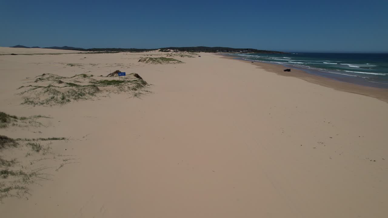 Stockton Beach Sand Dunes, Anna Bay, New South Wale, Australia - Aerial Drone Shot