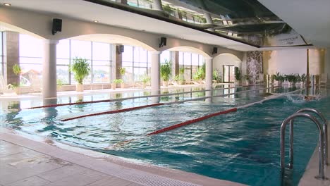 indoor swimming pool in a luxury hotel