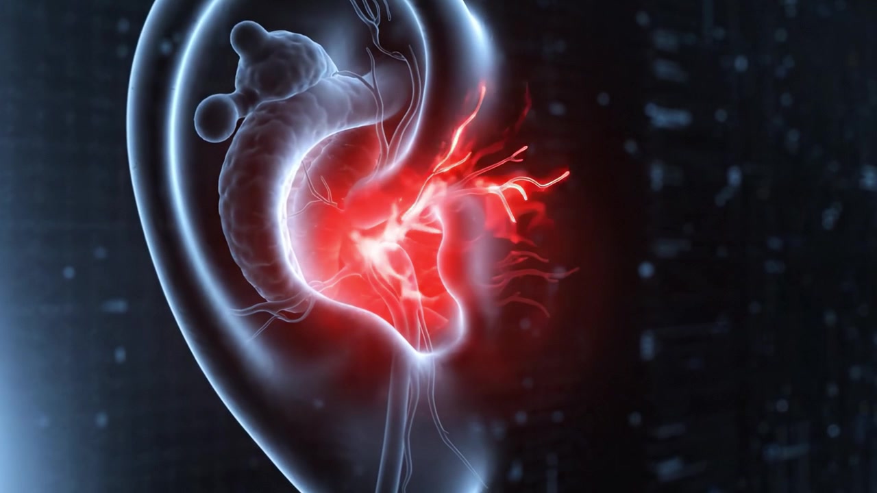 Un'analisi approfondita dell'anatomia uditiva umana: un'esplorazione visiva delle complesse strutture dell'orecchio interno e delle loro funzioni cruciali nell'udito e nell'equilibrio.