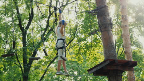 the legs of a tightrope walker overcomes the fear of heights