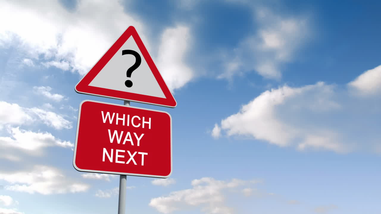 파란 하늘을 향한 다음 표지판은 어느 쪽인가요?