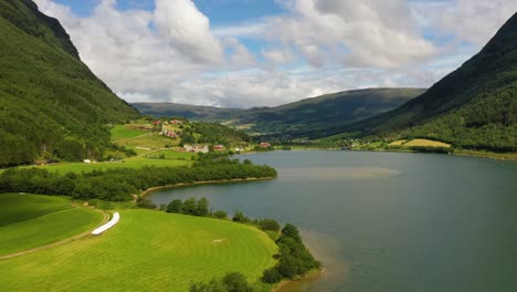 aerial footage beautiful nature norway.