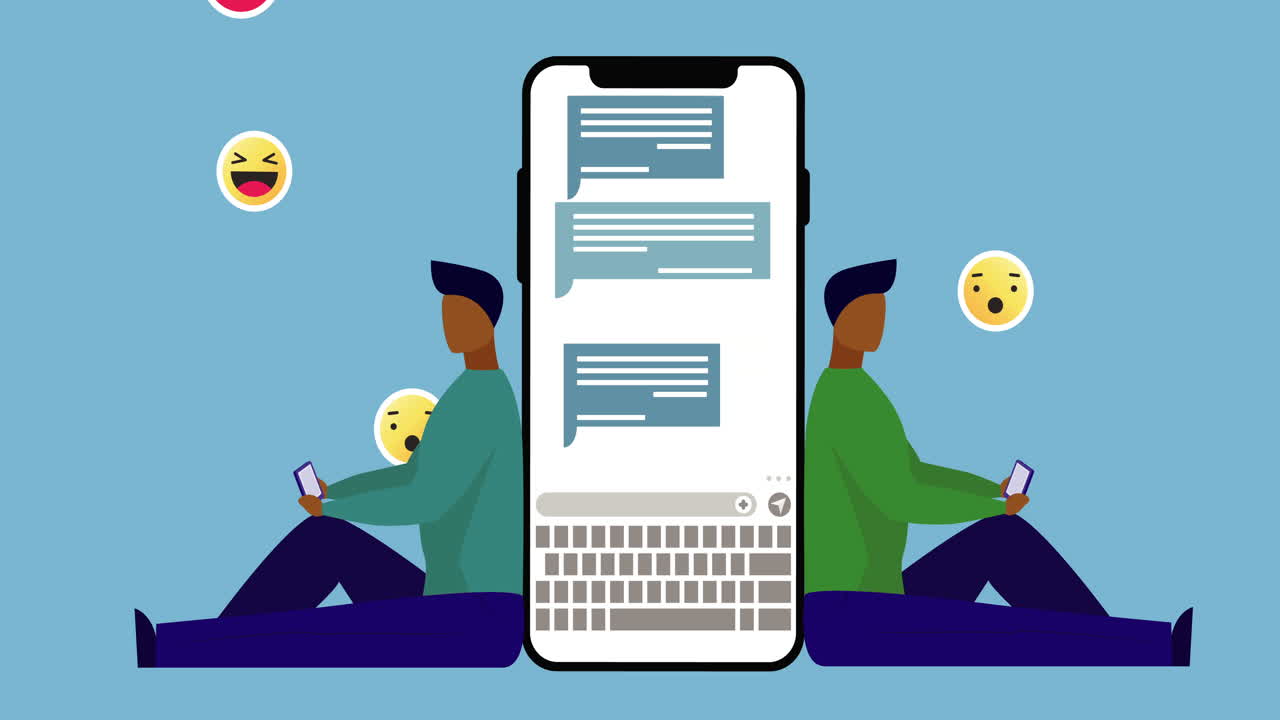 animación de personas que utilizan dispositivos electrónicos con pantalla digital