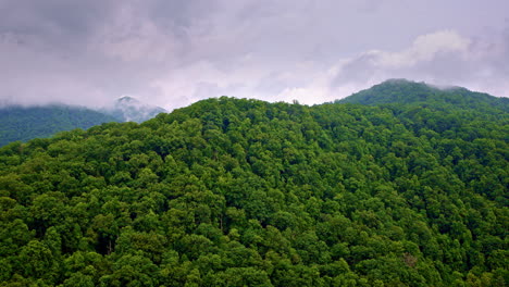 layers of mountains fade in this cinematic drone shot.