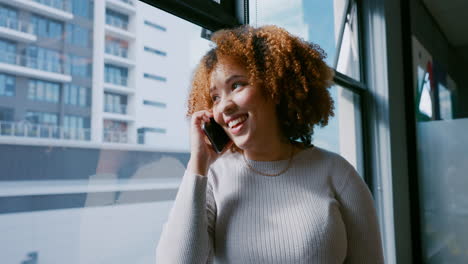 black woman, phone call and business conversation