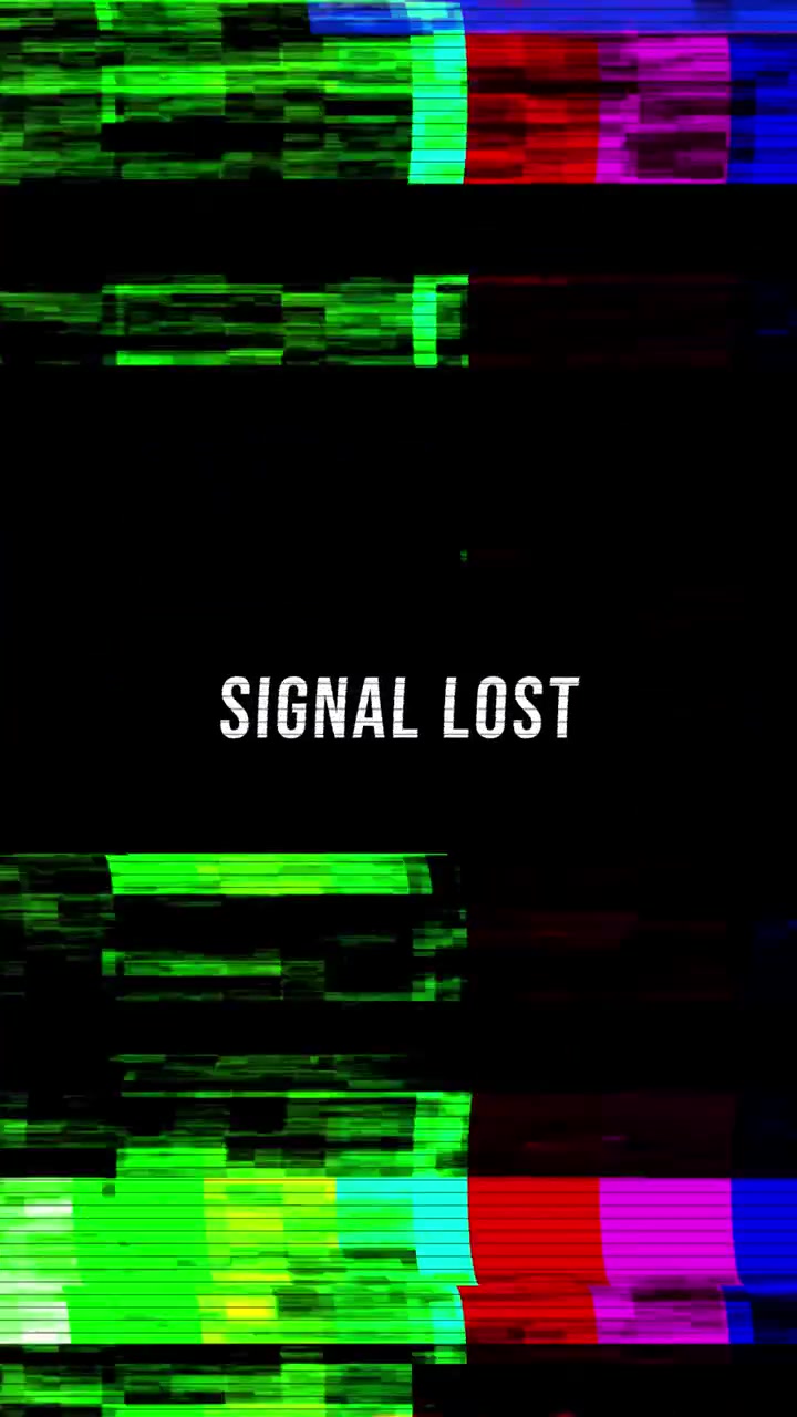 Digital Glitch Effect with Signal Lost Text Overlay