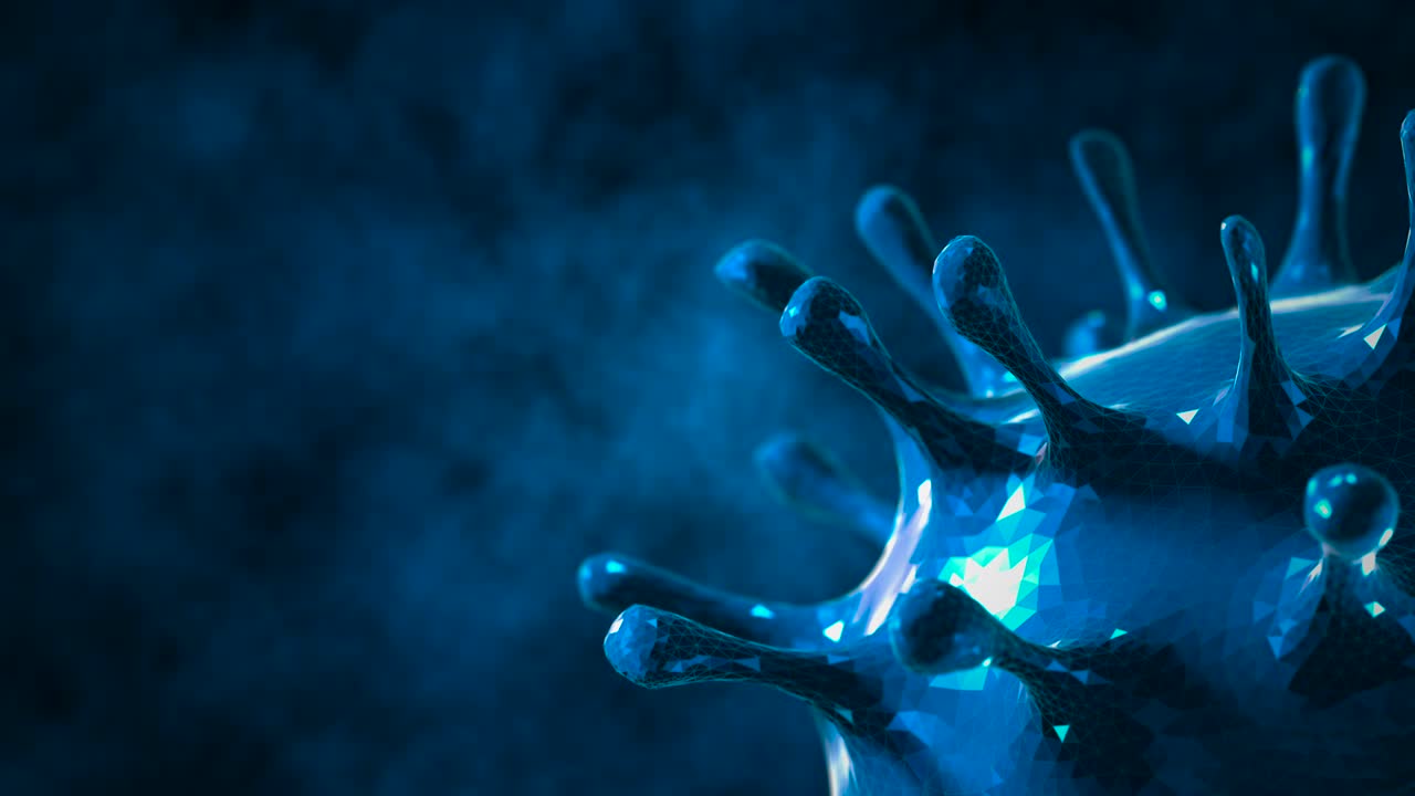 abstract coronavirus in movimento virus-cellula - motion graphics (loop)