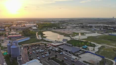 high above a developing downtown space that will be used for restaurants and retail space