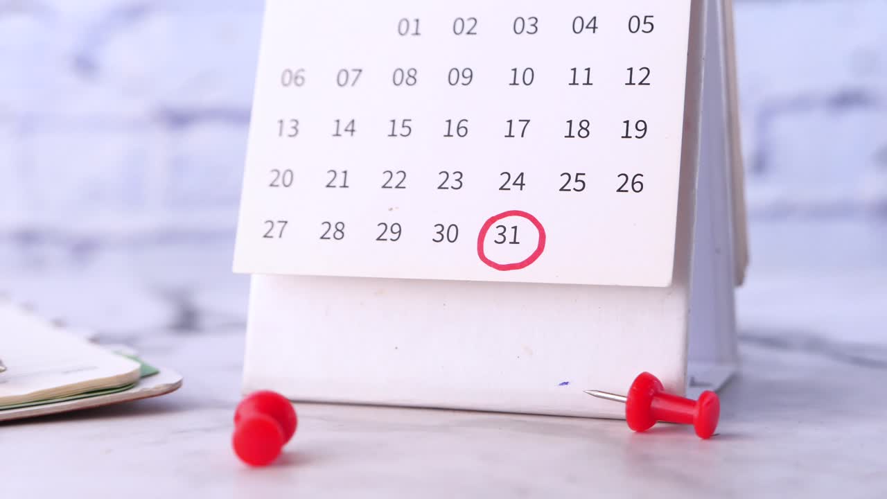 calendario con la fecha 31 resaltada