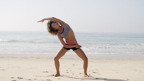 yoga meditation on the beach.