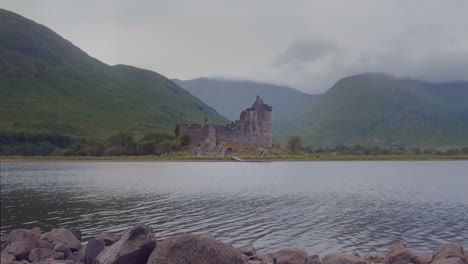 view of kilchurn castle in loch awe, highlands, scotland - timelapse