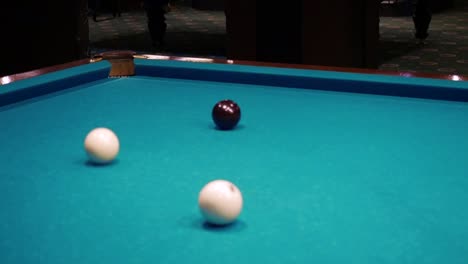 pool table with balls ready for game