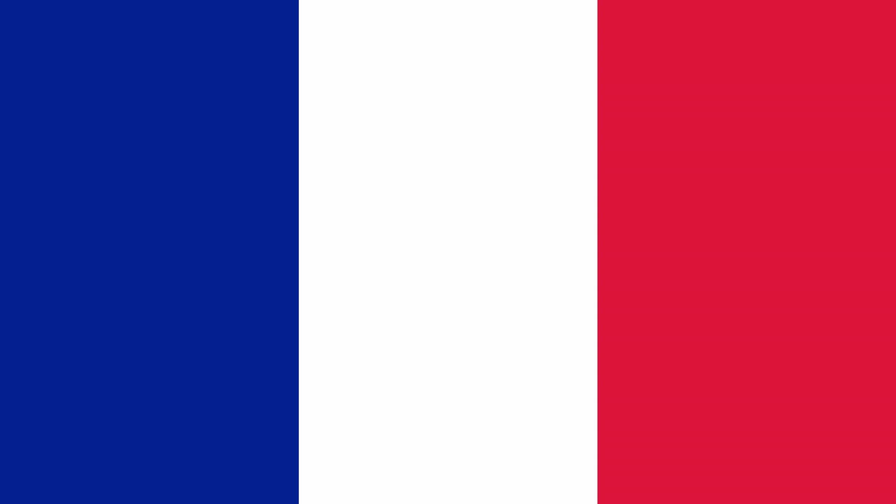 La bandera de Francia apareciendo bajo el nombre del país