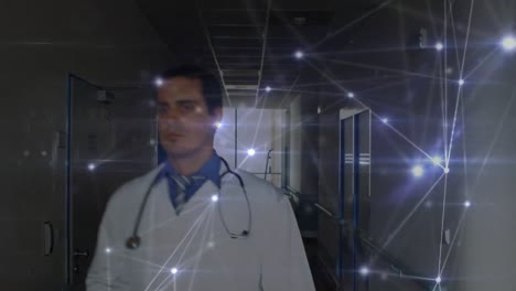 Animation-of-data-processing-over-caucasian-male-doctor