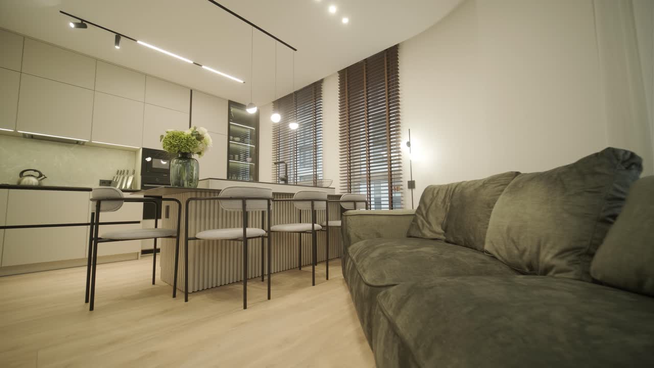 interior de apartamento minimalista con diseño limpio