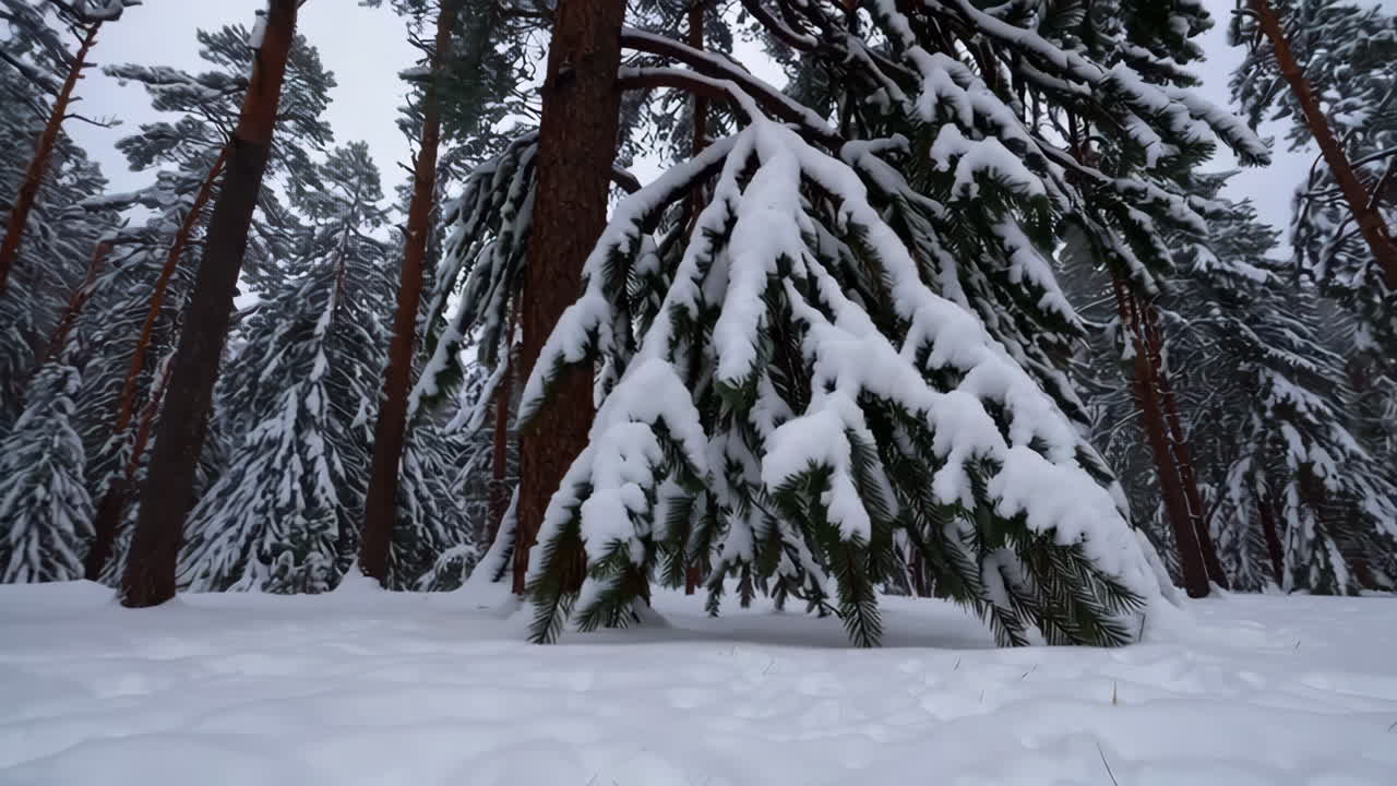 снежный сосновый лес