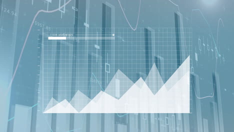 animation of statistical data processing against grey background