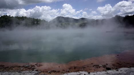 scenic geothermal lake landscape