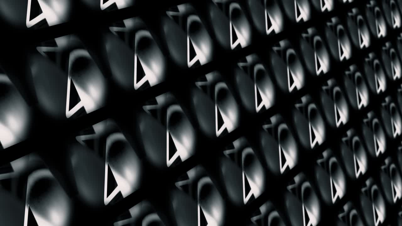 Abstract digital 10 to 0 countdown hi-tech grid pattern matrix tile pattern FX on black background. 4K 3D ten seconds countdown neon numbers seamless loop for festive, VJ, music, futuristic technology intro.
