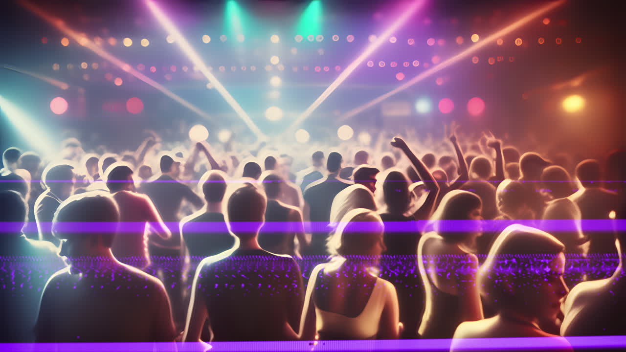 el horizonte de la ciudad cyberpunk con dj tunrtables