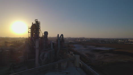 005#-Nesher-Cement-Factory,-Ramla,-israel-Industrial-Area---aerial-push-in-shot