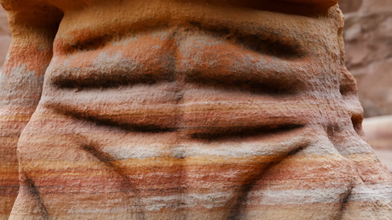 Striated Sandstone Rock Formation