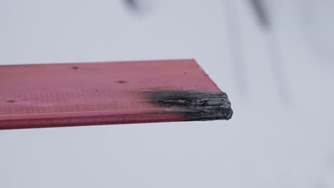 damaged pink wood plank