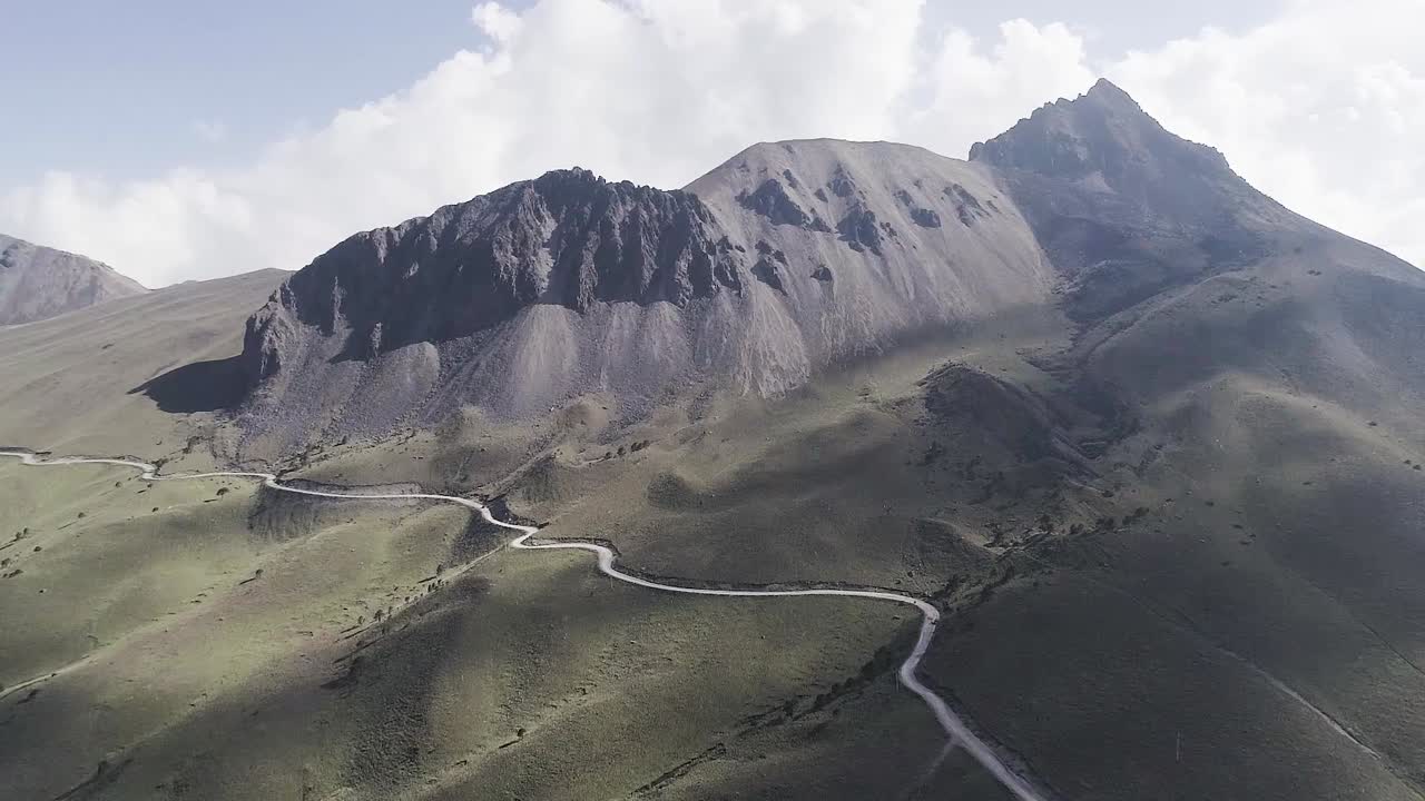 Aerial view of Nevado de Toluca peak in Mexico