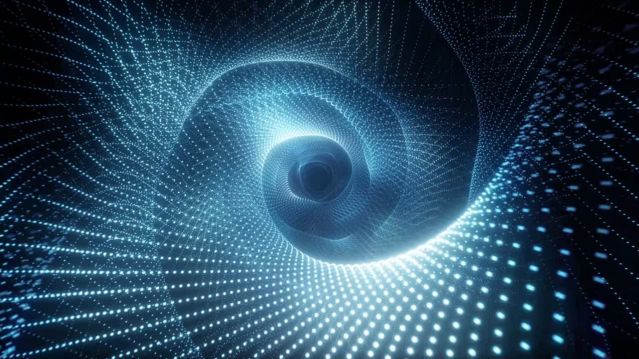 Abstract Glowing Spiral Tunnel