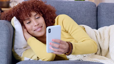 Cheerful-female-chatting-to-her-friends-on-social