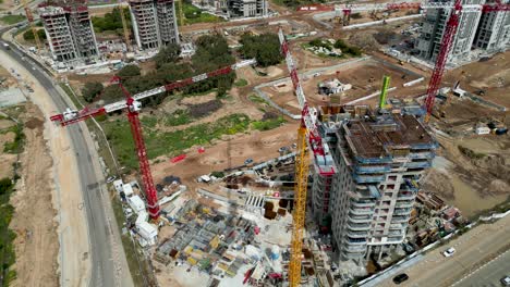 Urban-development--City-of-Bat-Yam--Israel--from-a-birds-eye-view--drone-4K-video