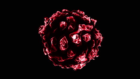 la esfera roja de fuego irradia contra un misterioso lienzo negro
