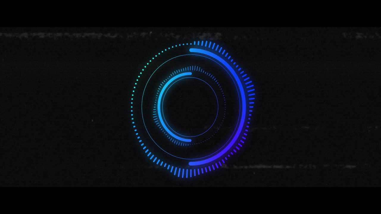 animación del escaneo del alcance y el procesamiento de datos sobre un fondo oscuro