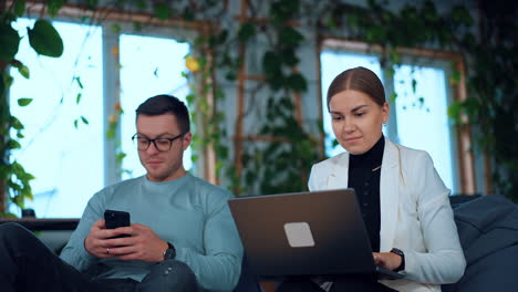 business colleagues collaborating in a modern office space