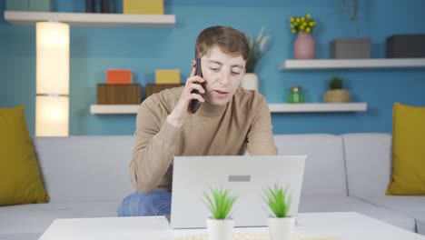 Parent-and-teen-conflict.-Teenager-talking-nervously-on-the-phone.